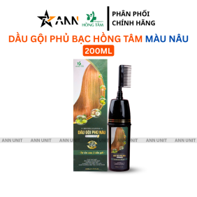 Dầu Gội Phủ Bạc Hồng Tâm Màu Nâu 200ml - 8938529135359