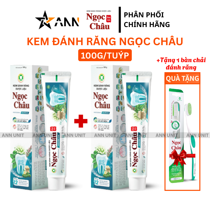 27783_10_20251226160539.png Combo 2 Cây Kem Đánh Răng Ngọc Châu Chuyên Gia 100g/Tuýp - Kem Đánh Răng Dược Liệu + Tặng 1 Bài Chải Đánh Răng - 8936009152865