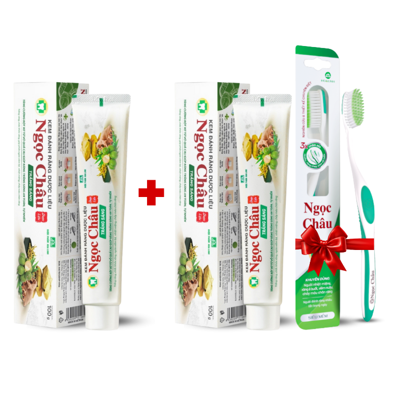 Mua sỉ combo 2 Cây Kem Đánh Răng Ngọc Châu Trắng Răng 100g/Tuýp - Kem Đánh Răng Dược Liệu + Tặng 1 Bài Chải Đánh Răng Mua sỉ combo 2 Cây Kem Đánh Răng Ngọc Châu Trắng Răng 100g/Tuýp - Kem Đánh Răng Dược Liệu + Tặng 1 Bài Chải Đánh Răng
