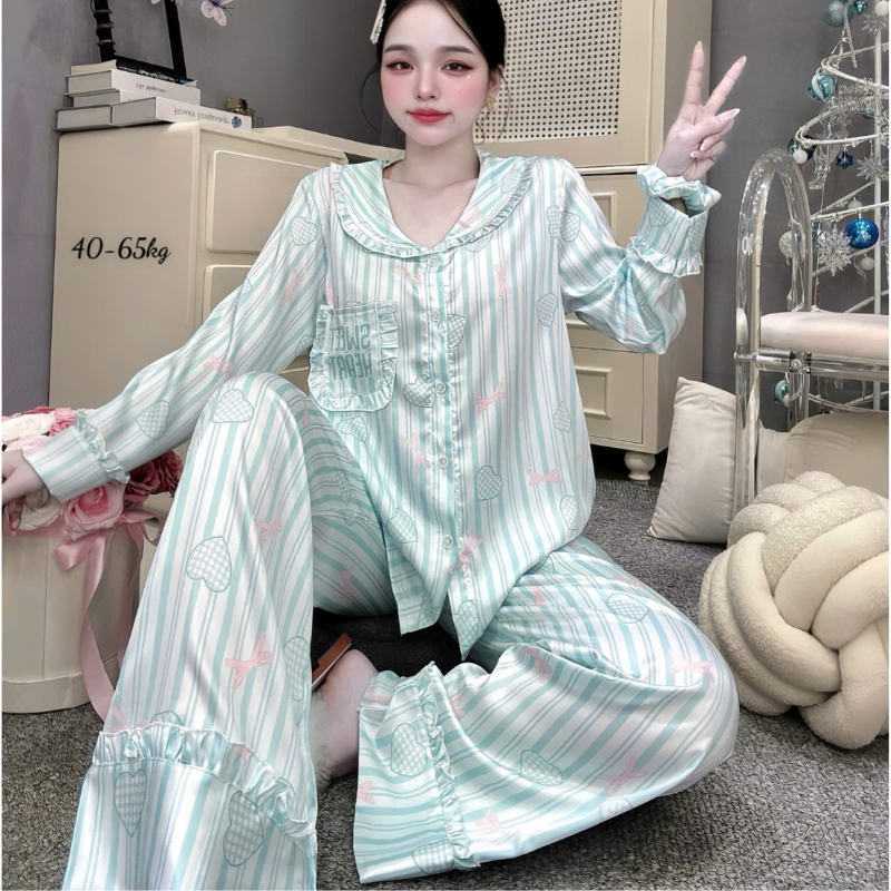 27898_146_20260106172800-2.png Đồ Bộ Pijama Nữ - Đồ Bộ Tay Dài Quần Dài Viền Bèo Họa Tiết Nhí Size 40-65kg - DBO5209
