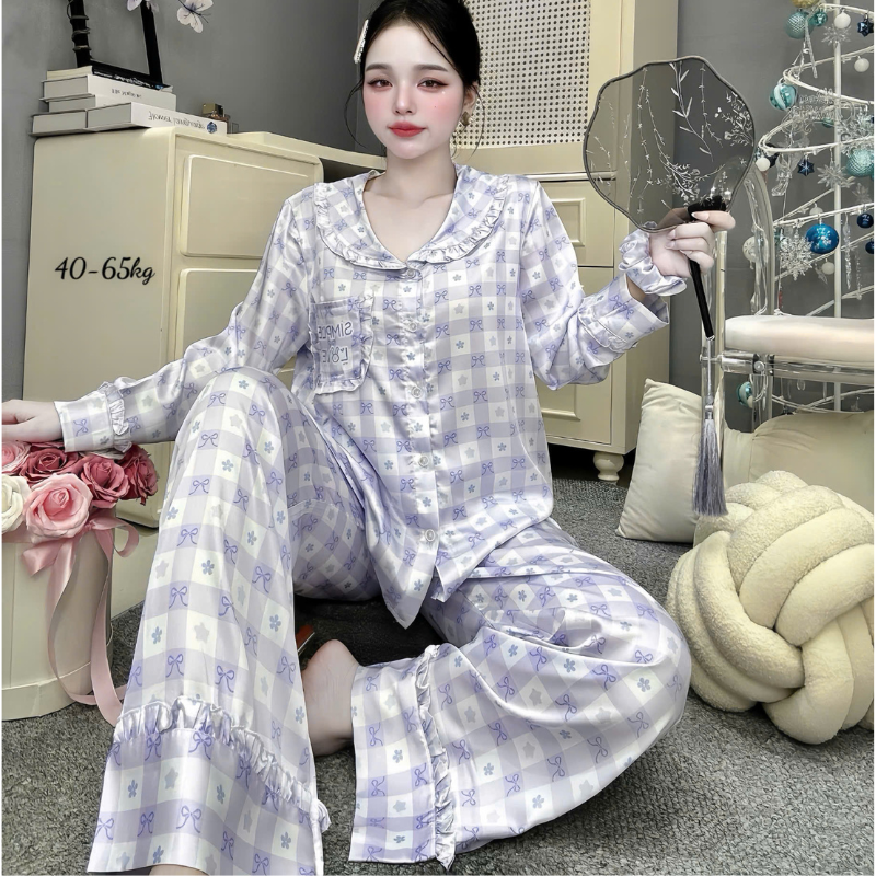 27898_155_20260106172806-2.png Đồ Bộ Pijama Nữ - Đồ Bộ Tay Dài Quần Dài Viền Bèo Họa Tiết Nhí Size 40-65kg - DBO5209
