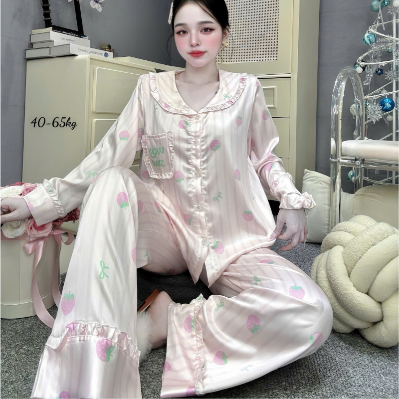 27898_158_20260106172808-2.png Đồ Bộ Pijama Nữ - Đồ Bộ Tay Dài Quần Dài Viền Bèo Họa Tiết Nhí Size 40-65kg - DBO5209