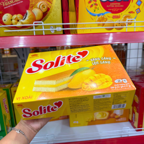 Bánh Solite Trứng Kem Vị Xoài - Bánh Kinh Đô Solite Xoài 238g (14 Gói x 17g) - 8934680047302