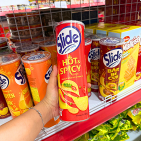 Bánh Snack Khoai Tây Lát Slide Thơm Cay - Bánh Slide Khoai Tây Màu Đỏ 145Gr (Hộp To) - 8934680011228