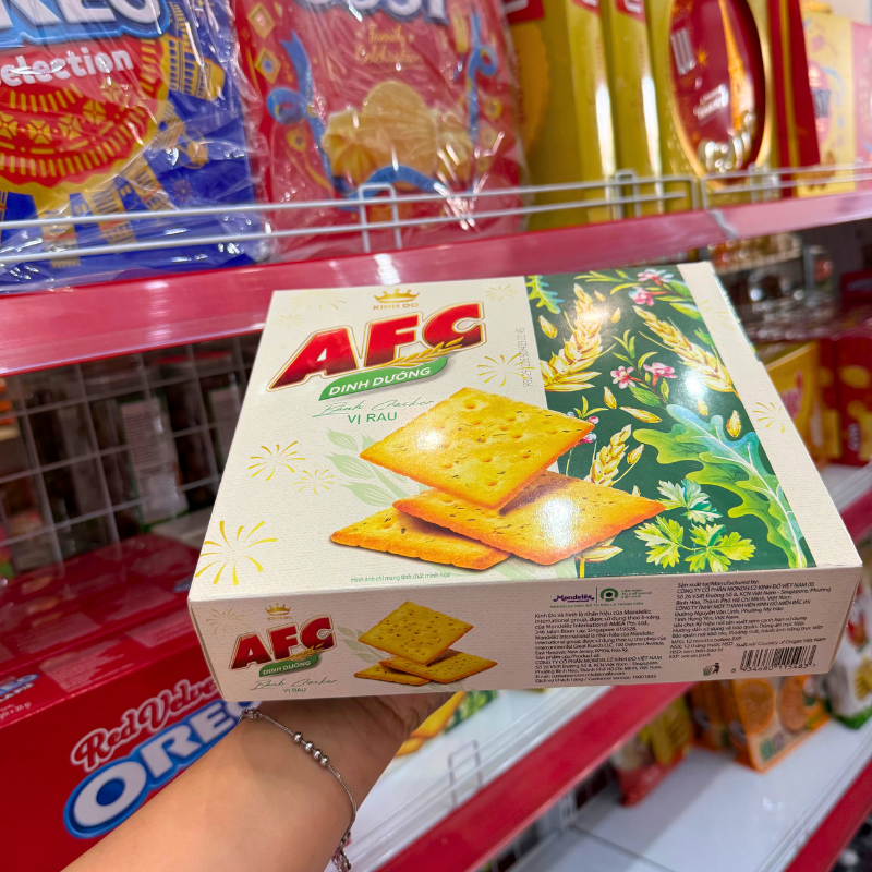 Shop sỉ bánh Afc Vị Rau - Bánh Kinh Đô Afc Dinh Dưỡng 279,5g (13 Gói x 21,5g) Shop sỉ bánh Afc Vị Rau - Bánh Kinh Đô Afc Dinh Dưỡng 279,5g (13 Gói x 21,5g)