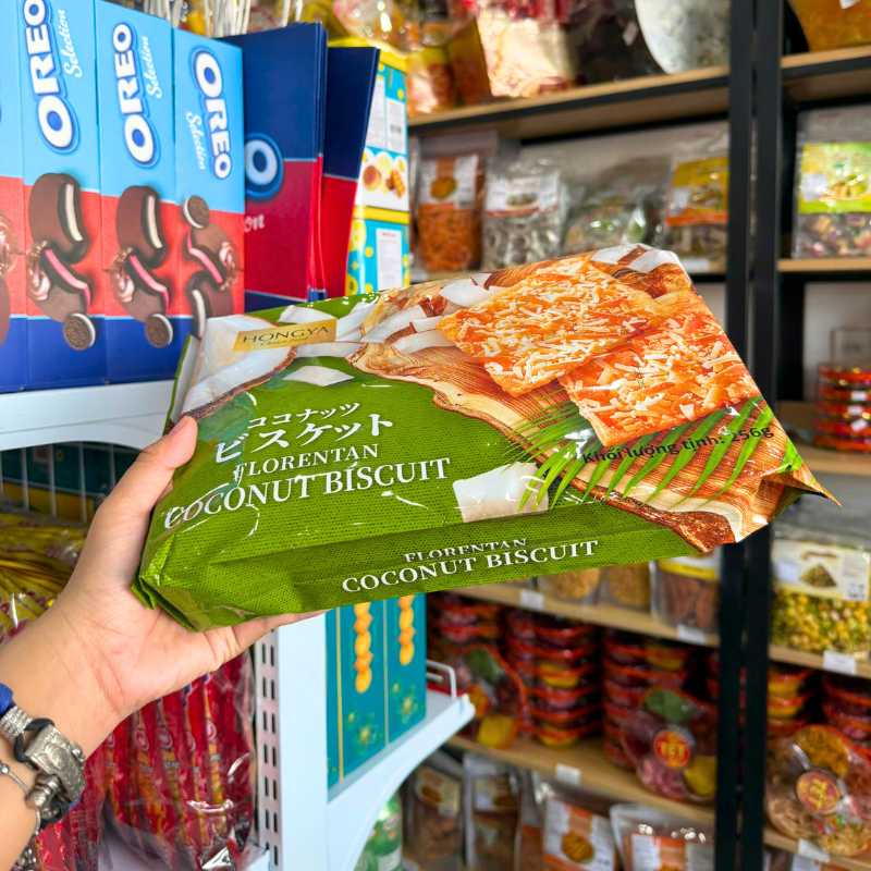 Shop sỉ bánh Quy Dừa Giòn HONGYA Gói 256g Shop sỉ bánh Quy Dừa Giòn HONGYA Gói 256g