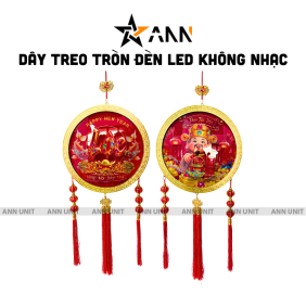 Dây Treo Tròn Đèn Led Không Nhạc Trang Trí Tết - Dây Treo Đèn Tròn Chữ Lộc/Ông Thần Tài - DTDT01