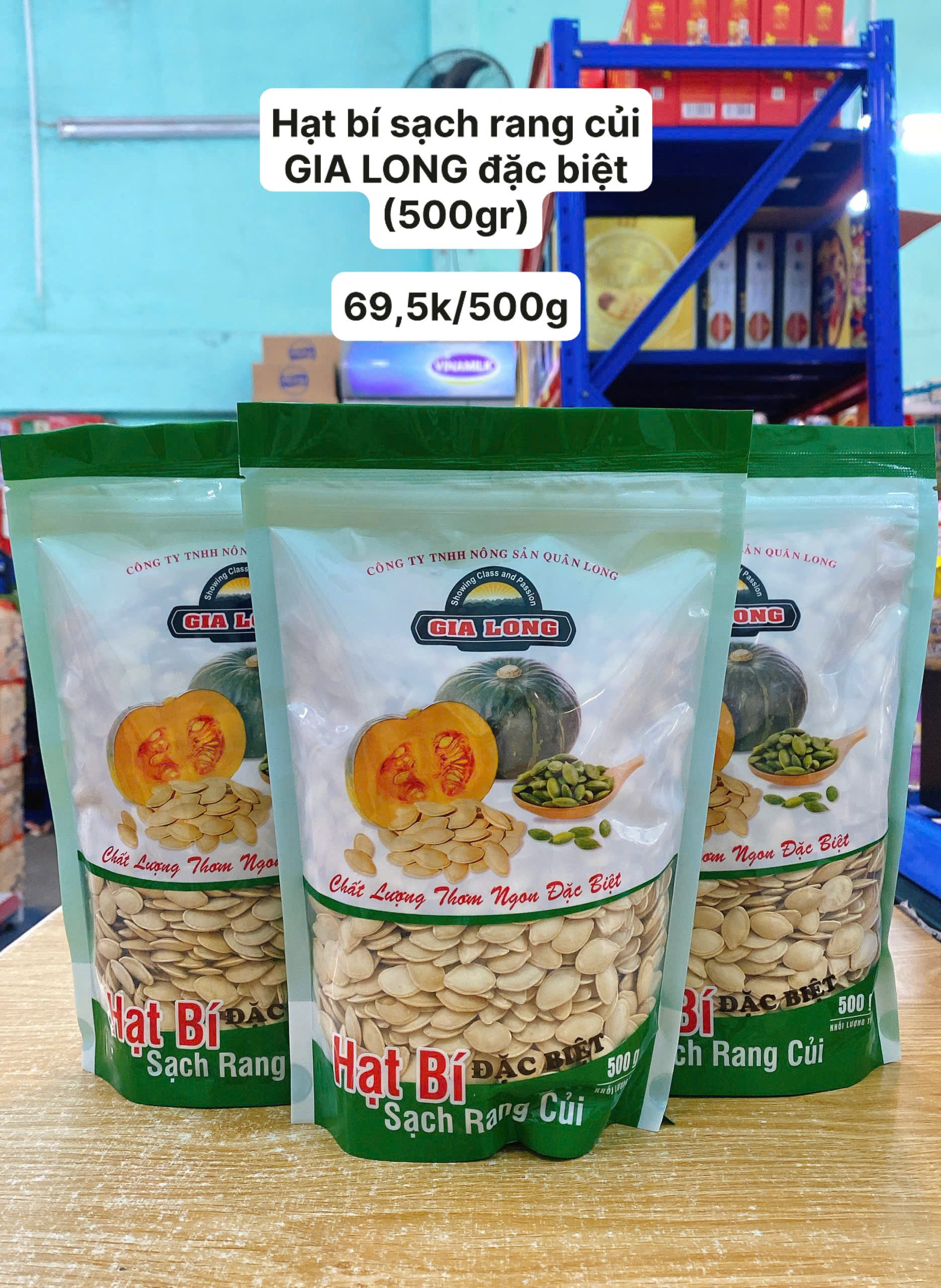 Hạt Bí Sạch Rang Củi Đặc Biệt Gia Long 500g Hạt Bí Sạch Rang Củi Đặc Biệt Gia Long 500g
