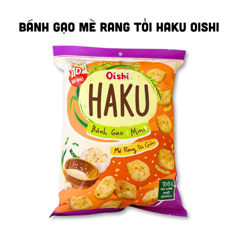 Mua sỉ bánh Gạo Mini Oishi Haku Mè Rang Tỏi Giòn 150g Mua sỉ bánh Gạo Mini Oishi Haku Mè Rang Tỏi Giòn 150g