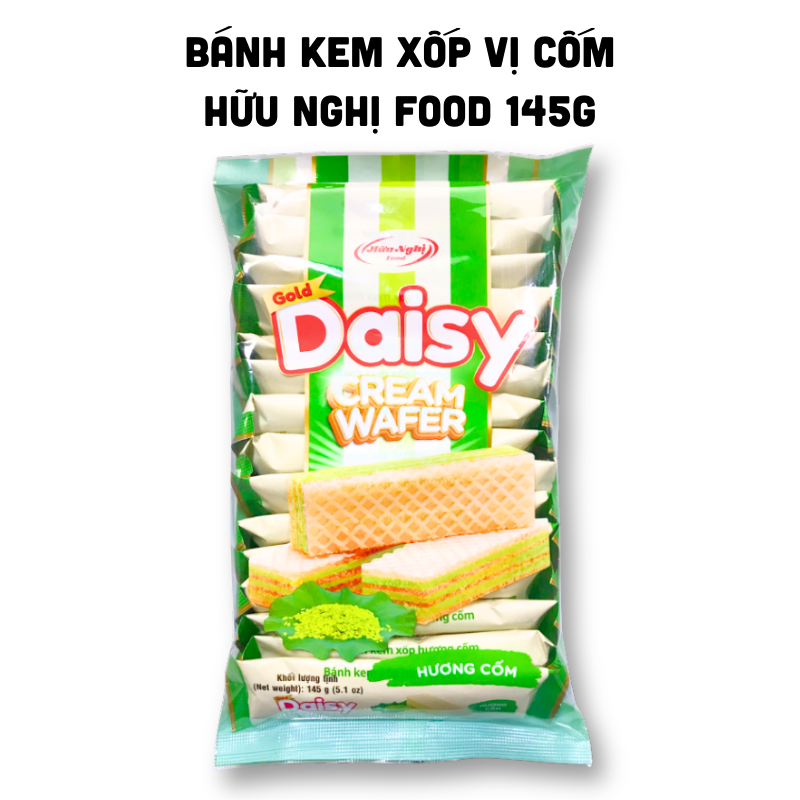 Bánh Kem Xốp Hữu Nghị Daisy Hương Cốm 145g Bánh Kem Xốp Hữu Nghị Daisy Hương Cốm 145g