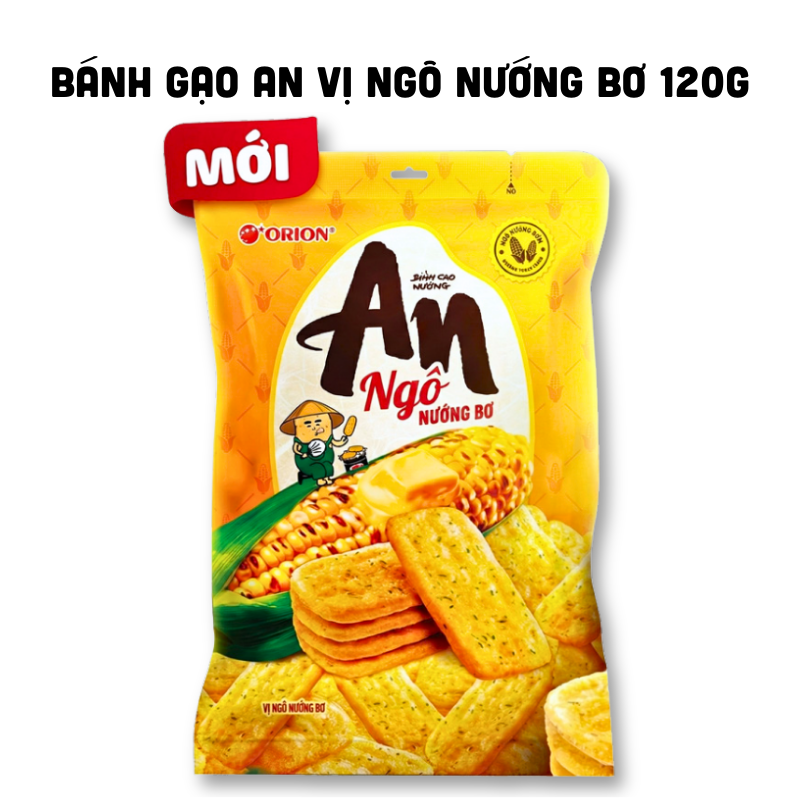 Mua sỉ bánh Gạo Nướng AN Vị Ngô Nướng Bơ Orion 120g Mua sỉ bánh Gạo Nướng AN Vị Ngô Nướng Bơ Orion 120g