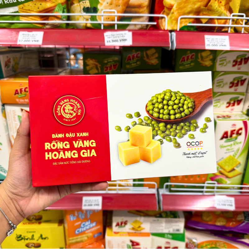 Bánh Đậu Xanh Rồng Vàng Hoàng Gia Hộp Đỏ 210g Bánh Đậu Xanh Rồng Vàng Hoàng Gia Hộp Đỏ 210g