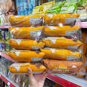 Lốc 10 Cái Bánh Bông Lan Tươi Trứng Sữa Kim Nguyên Vị Socola 60g - Bịch Nâu - 8938550176178LOC