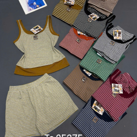 Đồ bộ nữ sát nách quần đùi chất thun Ts 95275 - DBOR0046