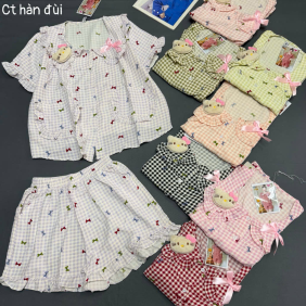Đồ bộ nữ tay ngăn quần đùi chất cotton hàn đũi Qv9526 - DBOR0053