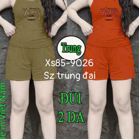Đồ bộ sát nách quần đùi thêu chữ Xs85-9026 - DBOR0059