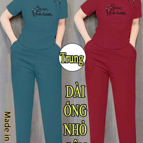 Đồ bộ nữ tay ngắn quần dài thun thun gân KH1054 - DBOR0064