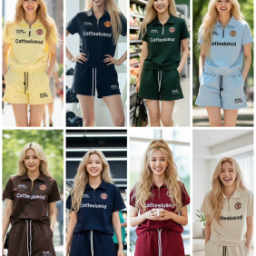 Đồ bộ nữ quần đùi áo cổ bẻ có dây kéoDBOR0065 - DBOR0066