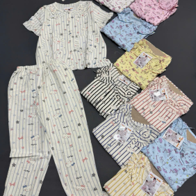 Đồ bộ nữ sát nách tiểu thư quần đùi nơ TVY051426 - DBOR0073