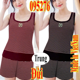 Đồ bộ sát nách quần đùi thun borip - DBOR0095