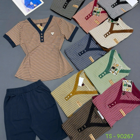 Đồ bộ nữ tay ngắn quần lừng áo sọc TS-95276 - DBOR0096