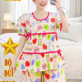 Đồ bộ nữ tay ngắn quần đùi vải tole QV-90206 - DBOR0105