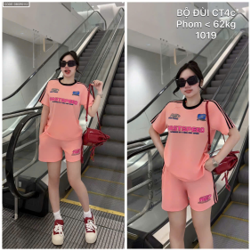 Đồ bộ nữ tay ngắn quần đùi thể thao chất cotton - DBOR0112