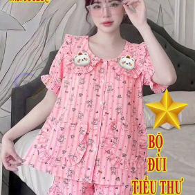 Đồ bộ nữ tay ngắn quần đùi chất cotton hàng không co giãn QV-95026 - DBOR0114