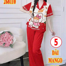 Đồ bộ nữ oijama tay ngắn quần dài Dài mango in 3D MT-68110 - DBOR0125