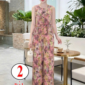 Đồ bộ nữ sát nách quần ống rộng chất lụa mango PT-0026 - DBOR0128