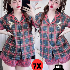 Đồ bộ nữ pijama tay ngắn quần đùi big size 70-80kg phúc lâm 135S - DBOR0133