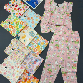 Đồ bộ áo cánh tiên quần dài vải tole - DBOR0156