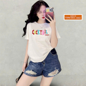 Áo Thun Nữ Cổ Tròn Size M (40-60kg) Nhiều Mẫu 2 - AONUM02