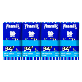 1 Lốc 4 Hộp Sữa Tươi Tiệt Trùng VINAMILK Ít Đường 110ml/Hộp - 8934673581325