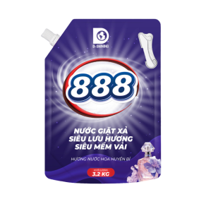 Nước Giặt Xả Cao Cấp 888 D-Shining Hương Nước Hoa 3,2kg - Túi Màu Tím - 8938539891815