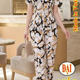Đồ bộ nữ quần 9 tấc áo dập ly mango KU-1026 - DBOR0200