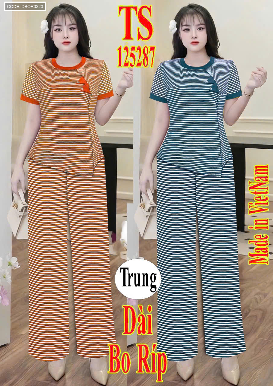 Mua sỉ đồ bộ nữ tay ngắn quần dài TS-25287 Mua sỉ đồ bộ nữ tay ngắn quần dài TS-25287