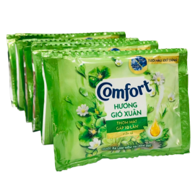 Dây 12 Gói Nước Xả Vải Comfort Hương Gió Xuân Thơm Mát 18ml/Gói - Màu Xanh Lá - 8934868136255