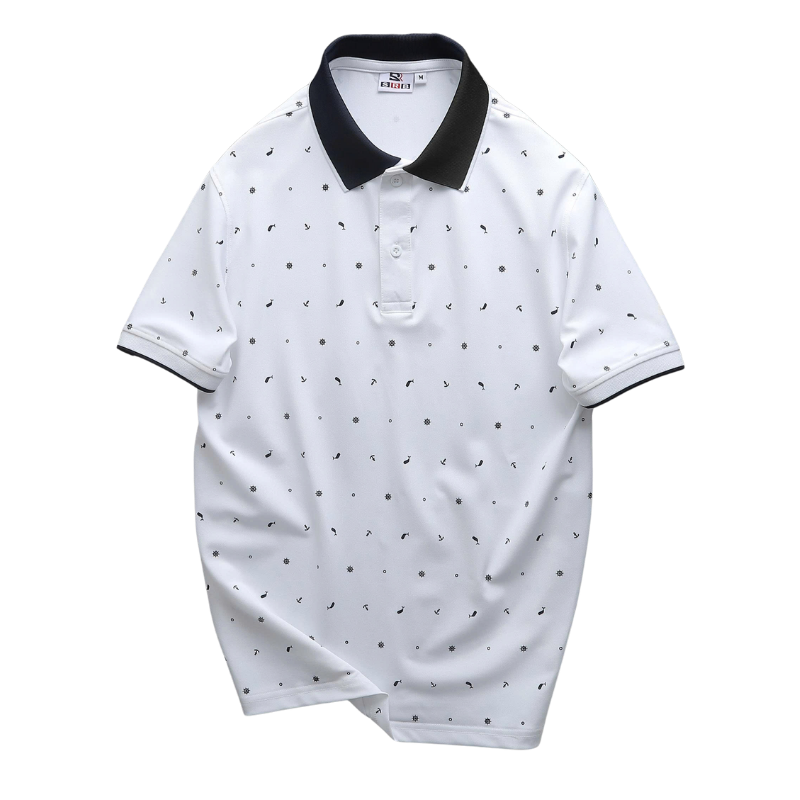 Mua sỉ áo Thun Polo Nam - Áo Thun Nam Cổ Bẻ In Họa Tiết Nhí Và Viền Áo Big Size Mua sỉ áo Thun Polo Nam - Áo Thun Nam Cổ Bẻ In Họa Tiết Nhí Và Viền Áo Big Size