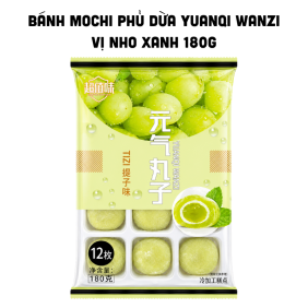 Bánh Mochi Phủ Dừa Yuanqi Wanzi Vị Nho Xanh 180g - 9588871321048