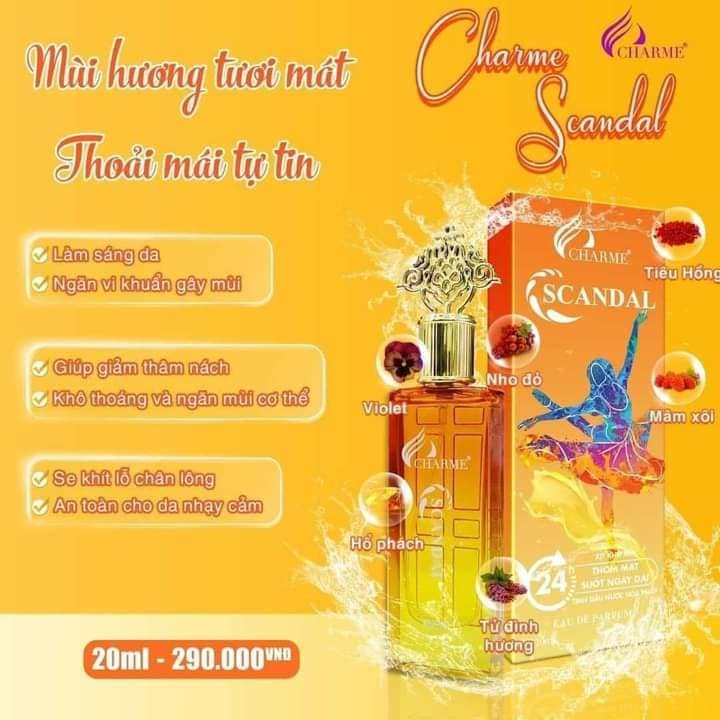 xịt thơm khử mùi Charme Scandal