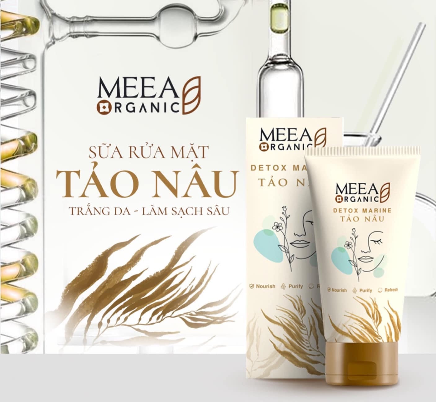 Sửa Rửa Mặt Tảo Nâu Detox Marine  100g + Tặng 1 tuýp srm mini 30g