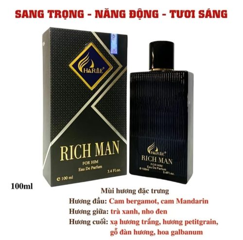 Nước hoa charme Rich Man có hương thơm rất dễ dàng nhận biết