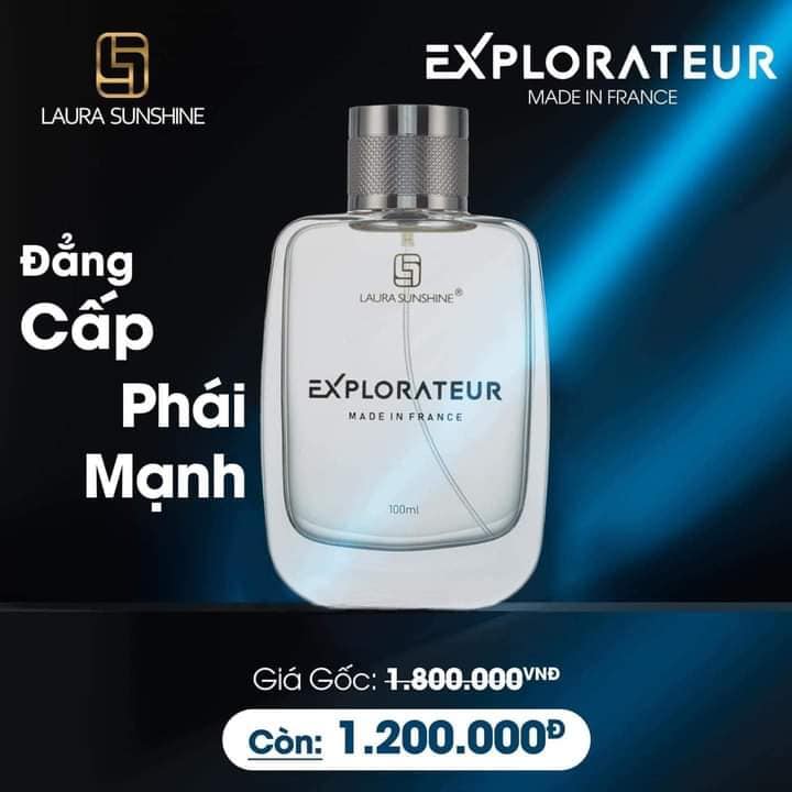 Nước Hoa Nam Laura Sunshine Explorateur 100ml mùi hương sang trọng dành cho đàn ông sang trọng