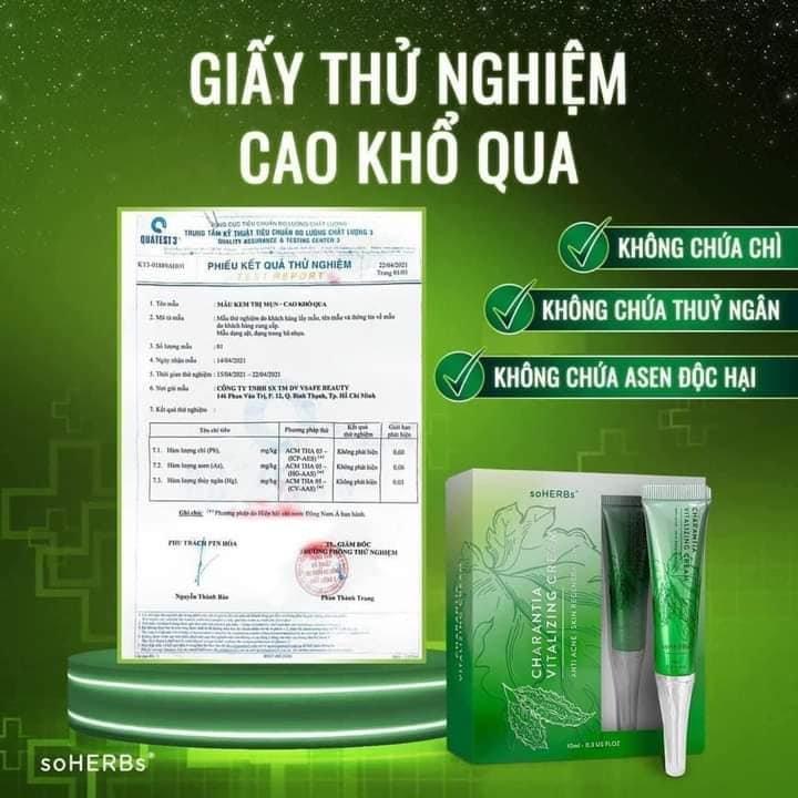 Cao Khổ Qua Giảm Mụn Soherbs  Sản phẩm Mụn Best Seller Soherbs nhà  hót top top