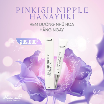 Kem Dưỡng Nhũ Hoa Hanayuki Pinkish NippleCÔNG DỤNG:Pinkish Nipple Hanayuki là sản phẩm dưỡng da vùng nhũ hoa hằng ngày, giúp nhũ hoa luôn trắng hồng tươi tắn, ngăn ngừa nhăn, nứt và chống lão hoá.