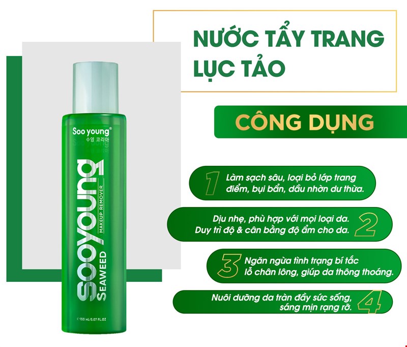 Nước tẩy trang Lục Tảo SooYoung 150ml