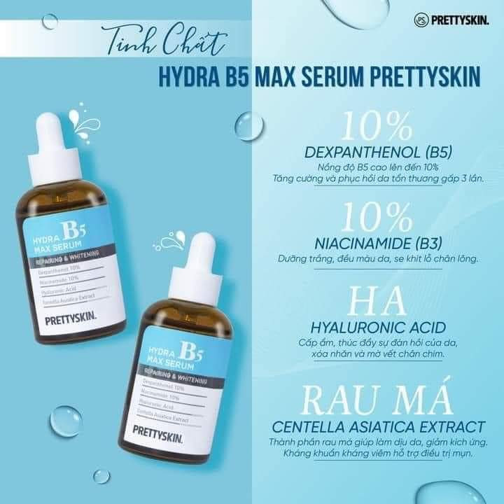 Công Dụng Tinh Chất Serum Phục Hồi Dưỡng Trắng Da Hydra B5 Max Serum Prettyskin