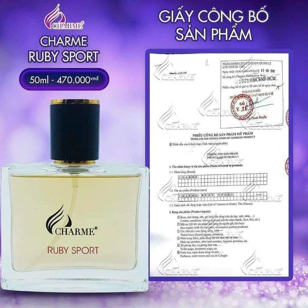 Nước Hoa Nam Charme Ruby Sport Mang lại cho bạn sự sảng khóai, khỏe khoắn, gợi cảm