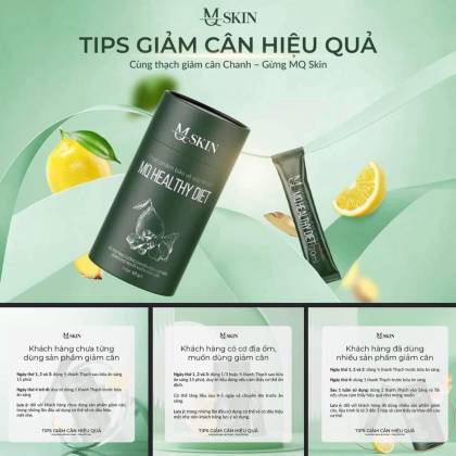 Thạch Giảm Cân Chanh Gừng MQ Skin Healthy Diet đừng nhịn ăn hãy ăn ngon mà vẫn giảm cân hiệu quả